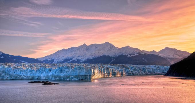 Hubbard Glacier at sunset