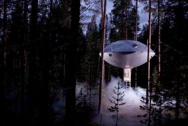 Unreal UFO Guesthouse at Treehotel in Sweden