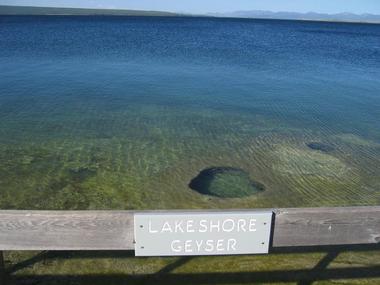 Lakeshore Geyser and Lakeside Spring