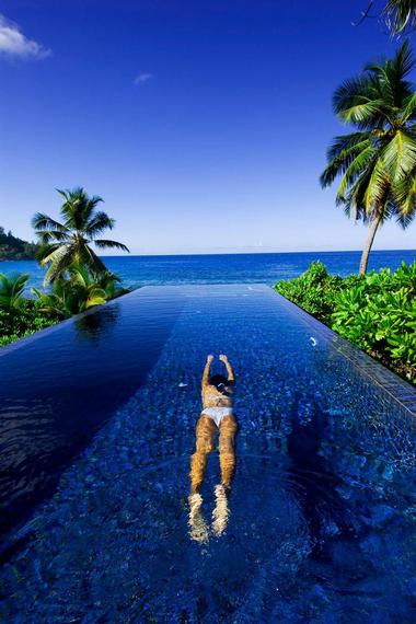 Swim Laps With Views of Sandy Beaches and the Ocean in the Seychelles